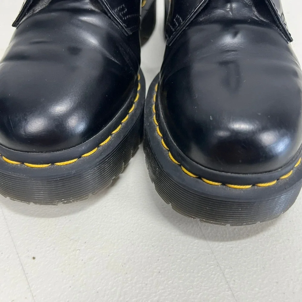 Dr. Martens 8053 Quad Platform Black Leather 5-Eye Oxford Shoes Mens 7 Womens 8